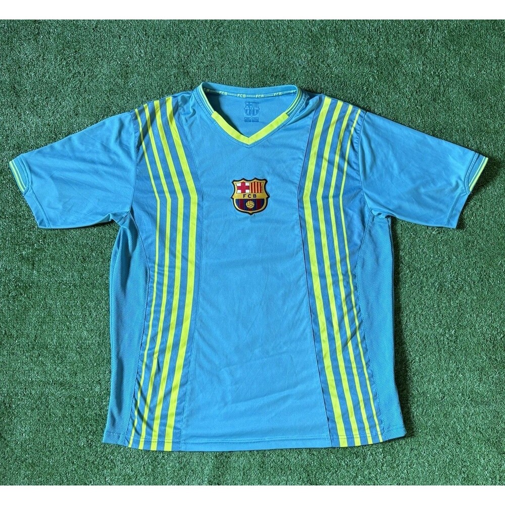 F.C. Barcelona Jersey Men’s Medium Blue Yellow 2008 Kit Center Crest Barca